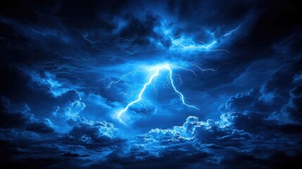 Powerful Lightning Storm at Night