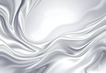 Fototapeta premium Silver Silk Drapery: Elegant, Flowing Curves in a Serene Abstract
