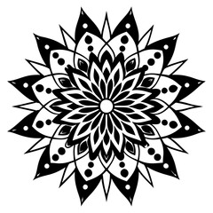 Simple mandala silhouette vector Art design, Floral mandala Illustration, ornament, flower, design, outline, template, pattern, ethnic. mandala design for invitation card, coloring book.