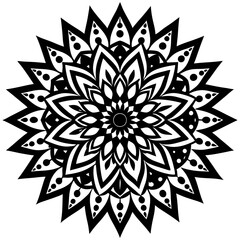 Simple mandala silhouette vector Art design, Floral mandala Illustration, ornament, flower, design, outline, template, pattern, ethnic. mandala design for invitation card, coloring book.