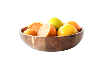 Fresh citrus fruits in a wooden bowl a healthy snack,