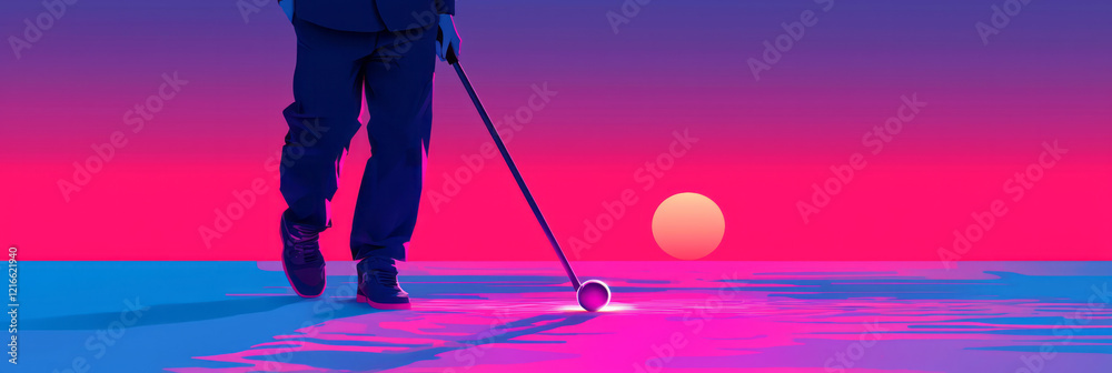 Poster an illustration of a smart cane equipped with computer vision sensors, assisting a blind individual 