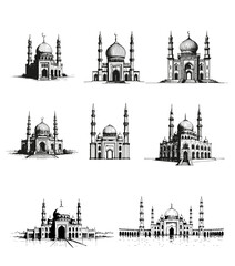Fototapeta premium mosque sketch illustration