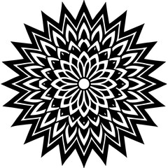 Simple mandala silhouette vector Art design, Floral mandala Illustration, ornament, flower, design, outline, template, pattern, ethnic. mandala design for invitation card, coloring book.