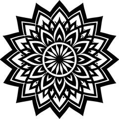 Simple mandala silhouette vector Art design, Floral mandala Illustration, ornament, flower, design, outline, template, pattern, ethnic. mandala design for invitation card, coloring book.