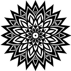 Simple mandala silhouette vector Art design, Floral mandala Illustration, ornament, flower, design, outline, template, pattern, ethnic. mandala design for invitation card, coloring book.
