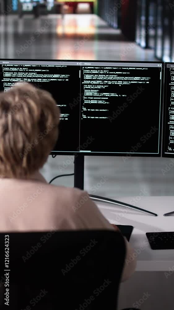 Fototapete Software Programmer Or Coder Woman