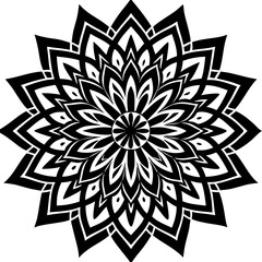 Simple mandala silhouette vector Art design, Floral mandala Illustration, ornament, flower, design, outline, template, pattern, ethnic. mandala design for invitation card, coloring book.