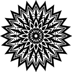 Simple mandala silhouette vector Art design, Floral mandala Illustration, ornament, flower, design, outline, template, pattern, ethnic. mandala design for invitation card, coloring book.