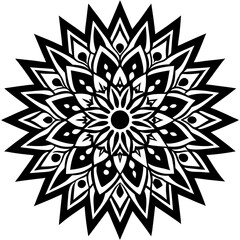 Simple mandala silhouette vector Art design, Floral mandala Illustration, ornament, flower, design, outline, template, pattern, ethnic. mandala design for invitation card, coloring book.