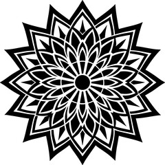 Simple mandala silhouette vector Art design, Floral mandala Illustration, ornament, flower, design, outline, template, pattern, ethnic. mandala design for invitation card, coloring book.