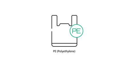 Polyethylene Material Identification Symbol for Plastic Products - Vector