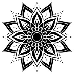 Simple mandala silhouette vector Art design, Floral mandala Illustration, ornament, flower, design, outline, template, pattern, ethnic. mandala design for invitation card, coloring book.