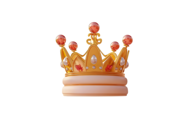 Cartoon crown in the white background, 3d rendering.