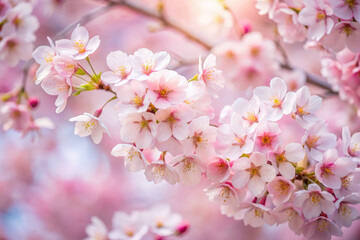 Naklejka premium Stunning cherry blossoms in full bloom, capturing spring beauty