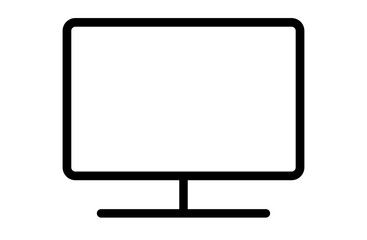 シンプルなモノクロのモニターのアイコン