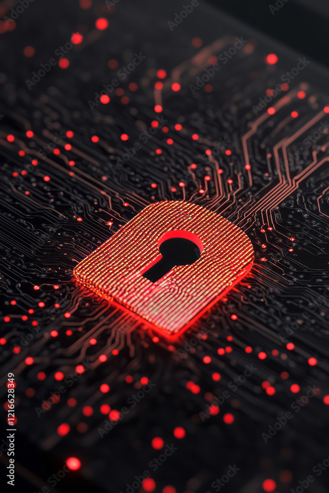Aufkleber a detailed close-up of a secure digital lock on a tablet, highlighting the preservation of personal 