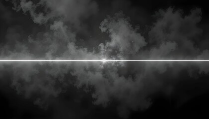 Fototapeta premium An abstract background image featuring a white light beam cutting through a dark, cloudy atmosphere