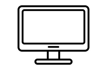 シンプルなモノクロのモニターのアイコン