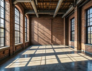 Sunlight Streaming Through Large Windows in an Industrial Loft