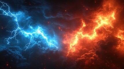 Cosmic Clash of Fire and Ice: A Dynamic Abstract