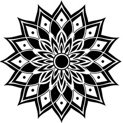 Simple mandala silhouette vector Art design, Floral mandala Illustration, ornament, flower, design, outline, template, pattern, ethnic. mandala design for invitation card, coloring book.