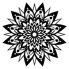 Simple mandala silhouette vector Art design, Floral mandala Illustration, ornament, flower, design, outline, template, pattern, ethnic. mandala design for invitation card, coloring book.