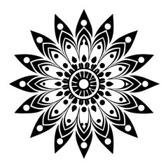 Simple mandala silhouette vector Art design, Floral mandala Illustration, ornament, flower, design, outline, template, pattern, ethnic. mandala design for invitation card, coloring book.