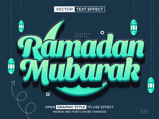 ramadan mubarak editable text, font effect, 3d text for title
