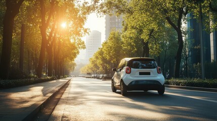 Urban Driveway in the Morning Sunlight