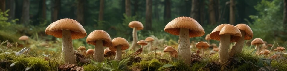 Fototapeta premium Boletus reticulatus Boletus aestivalis summer cep mycelium, fungal network, scientific study, ecosystem dynamics