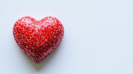 Fototapeta premium Red Heart on a Plain White Background A Minimalist Design