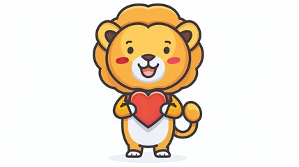 Cute cartoon lion 