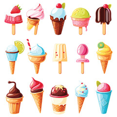 elegant illustration of ice cream set
