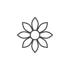 Simple flower icon symbolizing nature or beauty.