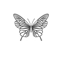 Line art butterfly, Layout for printing illustrations on T-shirts, notepads, covers