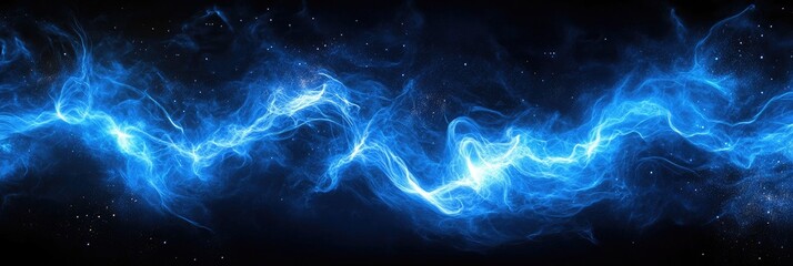 Fototapeta premium Luminous Blue Energy Stream Abstract Background