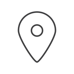 Simple location pin icon symbolizing maps or navigation.