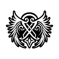 A glyph style icon of rune symbol