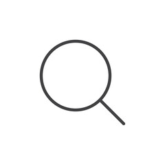 Simple magnifying glass icon symbolizing search or exploration.