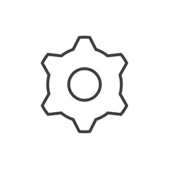Simple icon of a gear, representing settings, adjustments, or configurations.