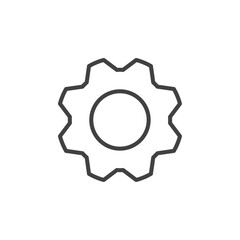 Outline of a gear, symbolizing settings or customization options.