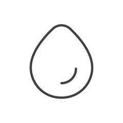 A clean, outlined water droplet icon representing hydration, water, liquid, or environmental themes like conservation, purity, or sustainability.
