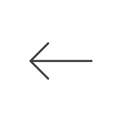 A basic leftward-pointing arrow icon, indicating backward navigation, return, or previous actions.