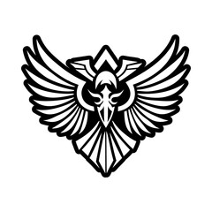A glyph style icon of bird wings symbol