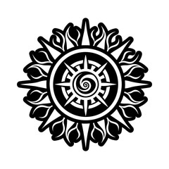 Sun symbol icon in solid style