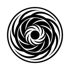 A solid style icon of vortex symbol