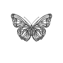 Line art butterfly, Layout for printing illustrations on T-shirts, notepads, covers