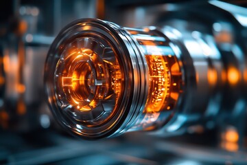 Molecular motors powered by nanoscale energy sources, driving intricate machinery within a futuristic device