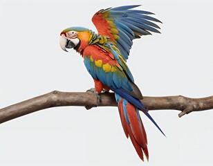 Obraz premium Vibrant Scarlet Macaw Perched on a Branch